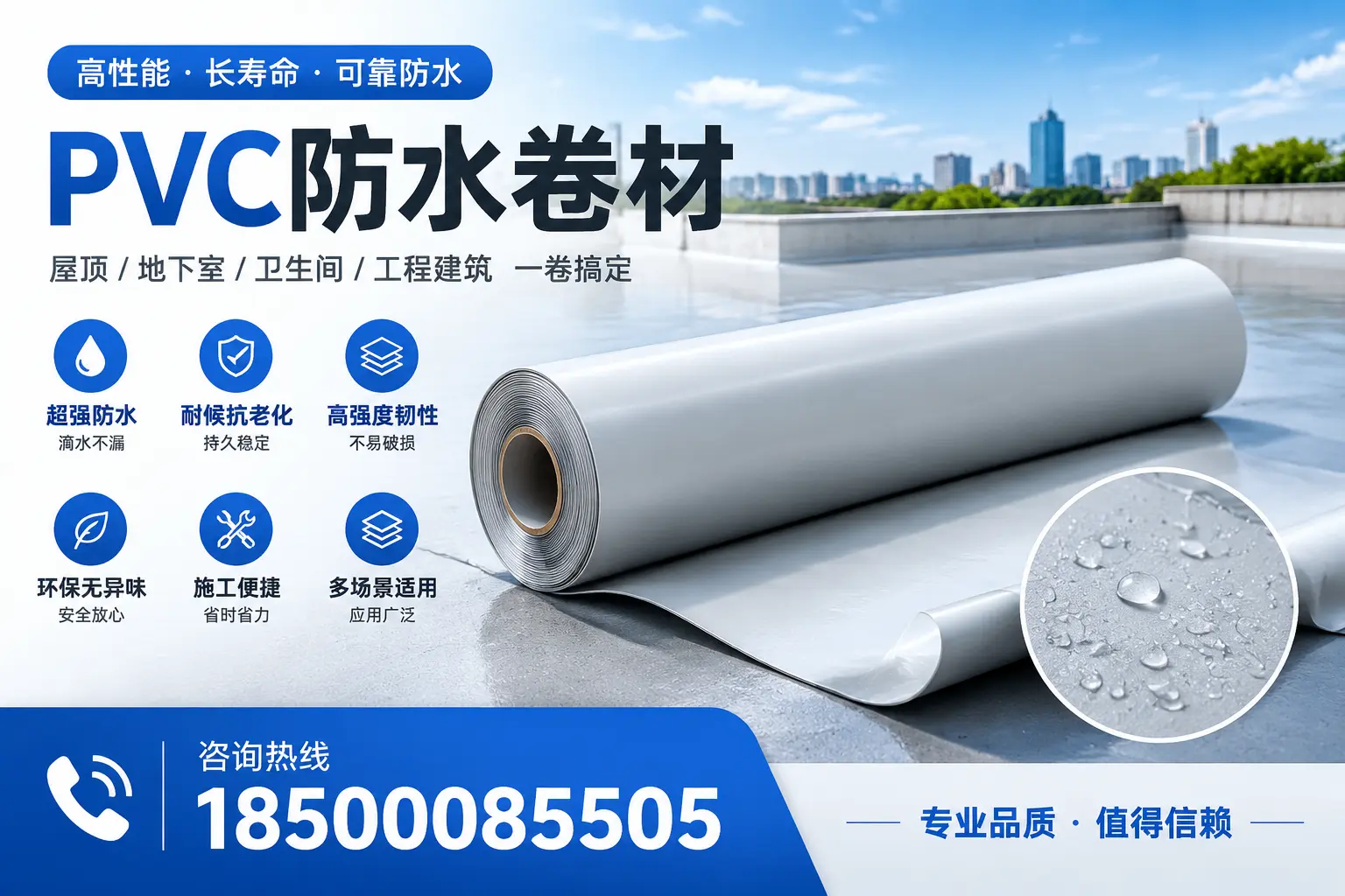 PVC防水卷材的防水效果评测,适合天水的科学依据